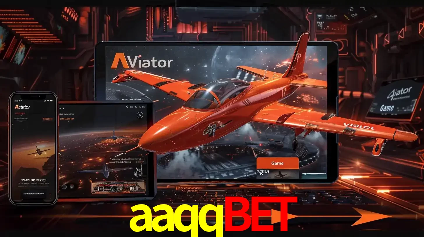 Apresentação tecnológica do jogo Aviator com um avião saindo da tela de um tablet, demonstrando a experiência imersiva em múltiplos dispositivos no aaqqbet.