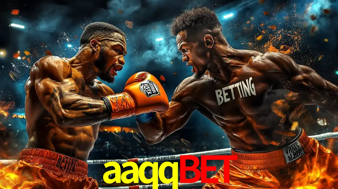 Dois boxeadores em uma luta intensa e explosiva, representando a adrenalina e as oportunidades de apostas em esportes de combate disponíveis na plataforma aaqqbet.