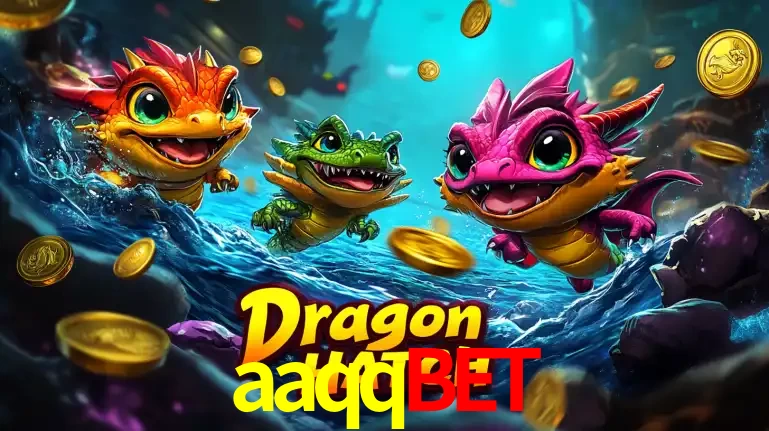 Arte promocional do jogo Dragon Hatch com três adoráveis dragões bebês nadando entre moedas de ouro, um dos slots mais divertidos para jogar no cassino aaqqbet.