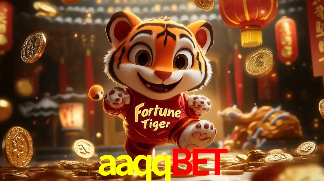 O alegre personagem do Fortune Tiger correndo sobre um caminho de moedas de ouro, simbolizando os grandes prêmios e a diversão do popular jogo de slot do aaqqbet.